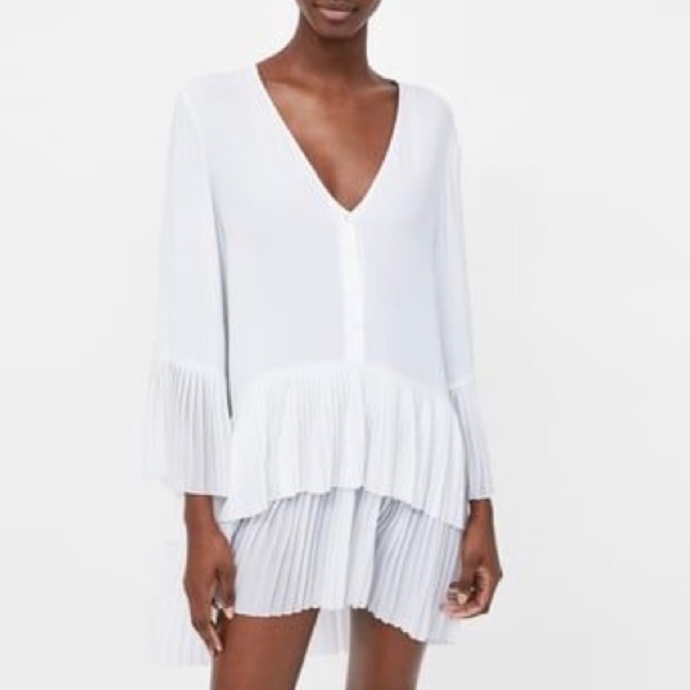 Zara pleated shirt dress
